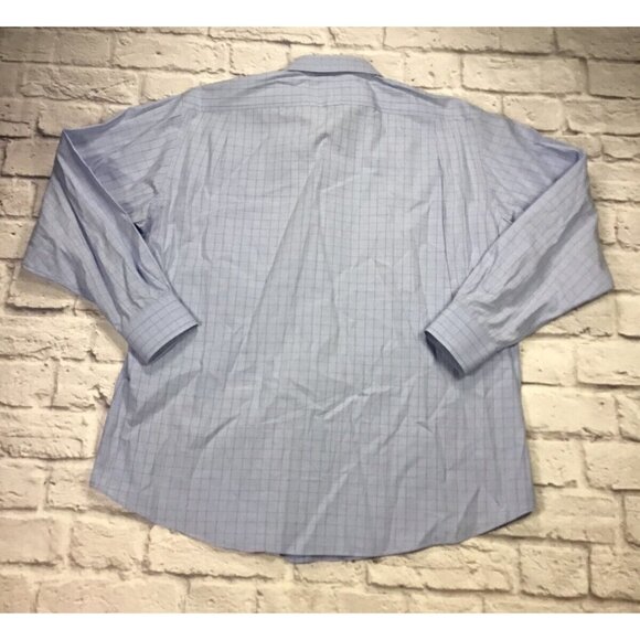 Jos A Bank Dress Shirt Mens 16.5-33 Blue Check Plaid Long Sleeve Button Up - Picture 5 of 7